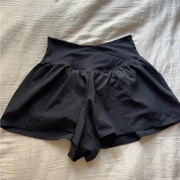 Women's Black High-Waisted Shorts - Picture 1 of 3